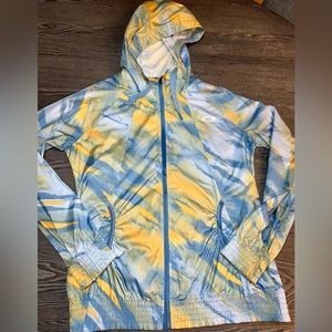 Oakley Womens Blue/Yellow Rain Jacket Small